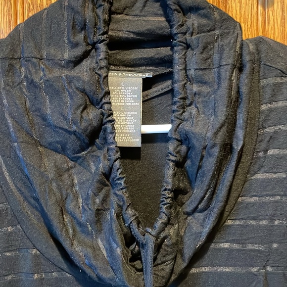 Chelsea & Theodore Black Cowl Neck Top - Picture 3 of 5